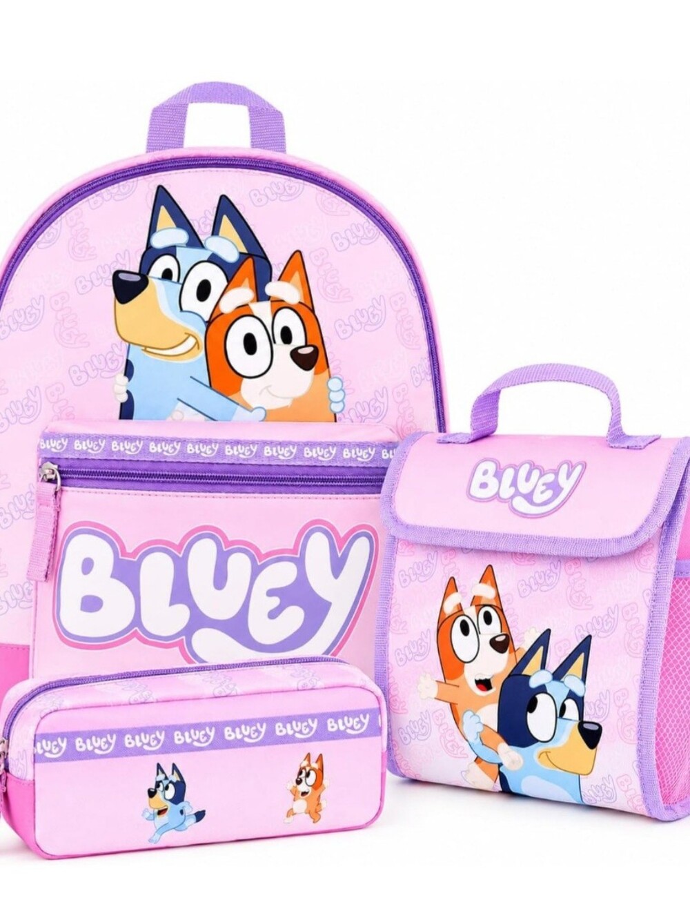 Bluey Kids Backpack Set in Pink and Purple - Picture 1 of 7